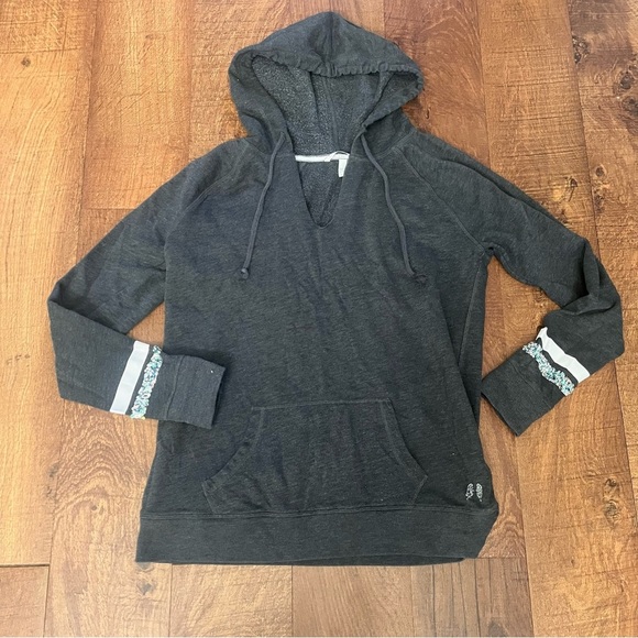 Victoria’s Secret LOVE sequin accented hoodie Sz small gray pocket drawstring - Picture 2 of 6